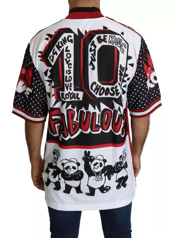 Dolce & Gabbana White King Panda Polyester T-shirt Top - Hilstor