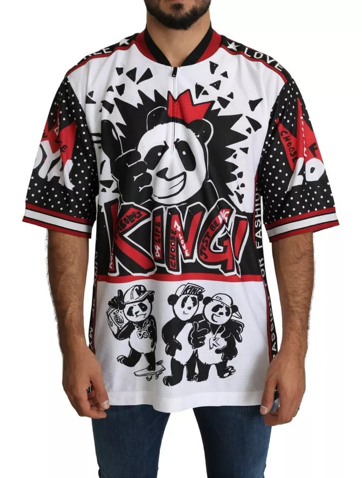 Dolce &amp; Gabbana White King Panda Polyester T-shirt Top