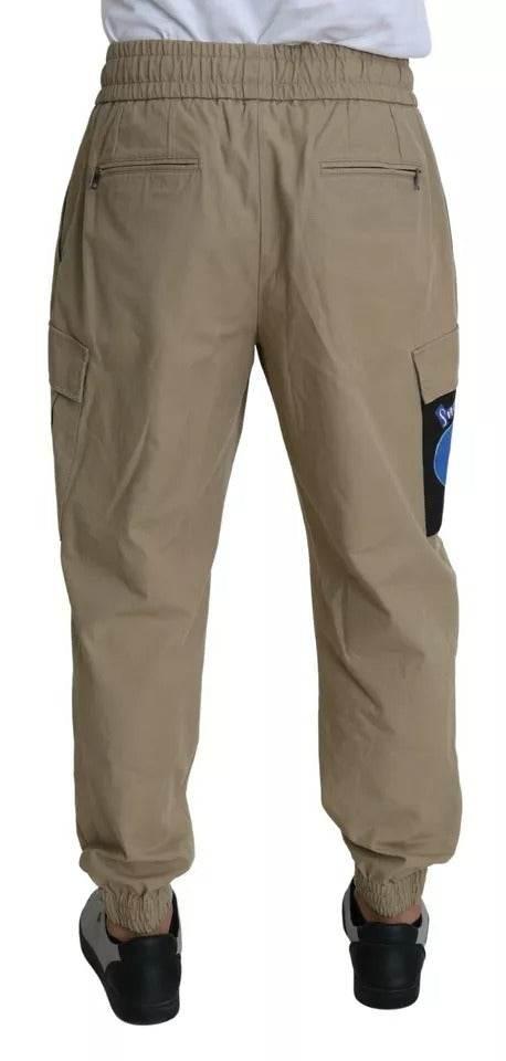 Dolce & Gabbana Beige Pin Up Print Cargo Pants - Hilstor