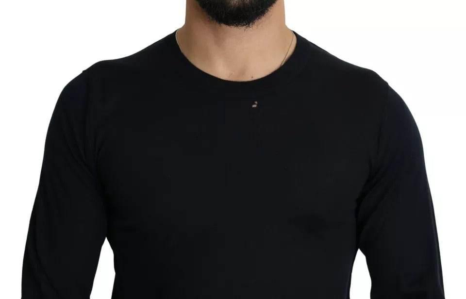 Dolce & Gabbana Black Cashmere Crew Neck Sweatshirt Sweater - Hilstor