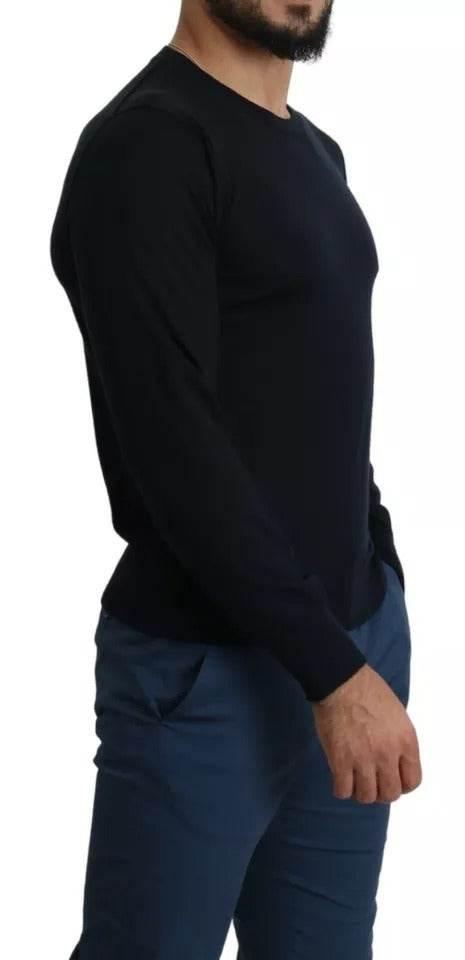 Dolce & Gabbana Black Cashmere Crew Neck Sweatshirt Sweater - Hilstor