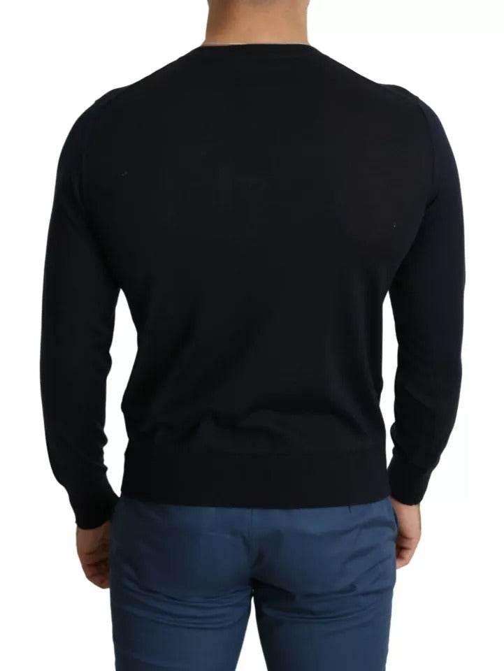 Dolce & Gabbana Black Cashmere Crew Neck Sweatshirt Sweater - Hilstor