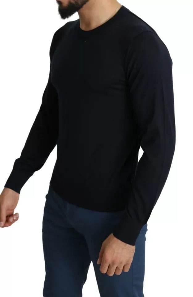 Dolce & Gabbana Black Cashmere Crew Neck Sweatshirt Sweater - Hilstor