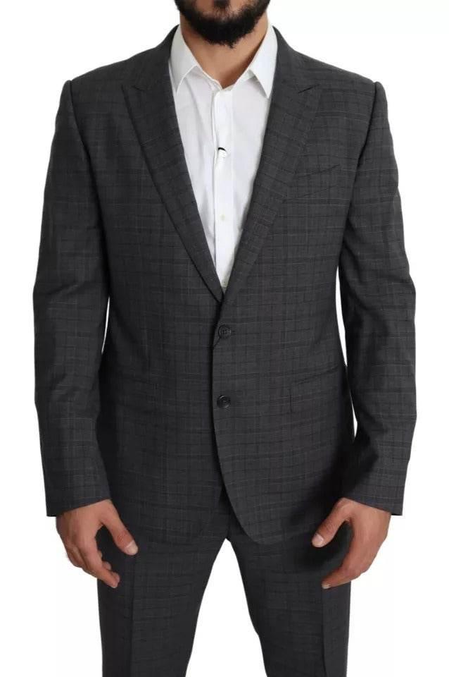 Dolce & Gabbana Gray Wool Men Formal 2 Piece MARTINI Suit - Hilstor