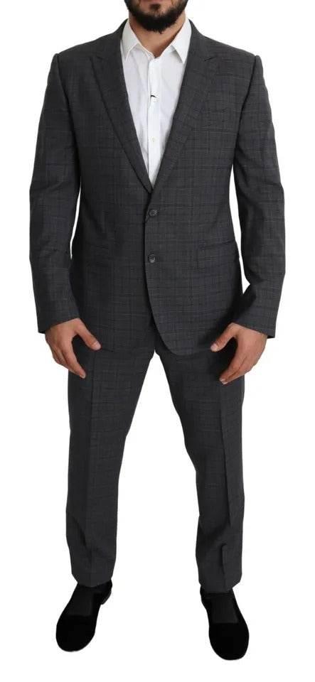 Dolce & Gabbana Gray Wool Men Formal 2 Piece MARTINI Suit - Hilstor