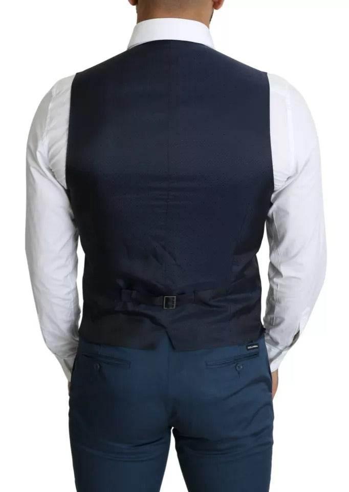 Dolce & Gabbana Navy Blue Men Formal Dress Waistcoat Vest - Hilstor