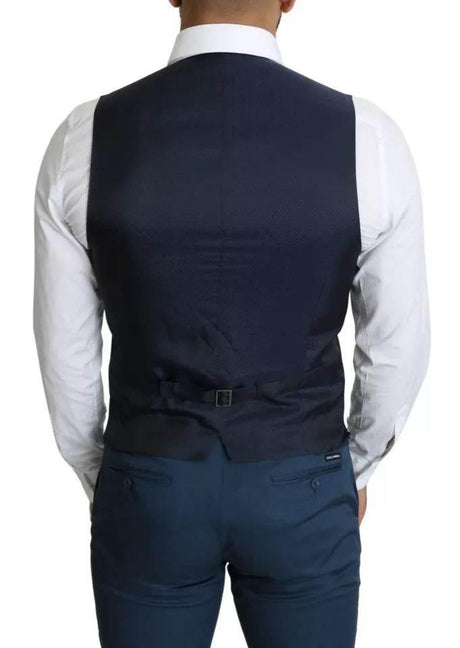 Dolce & Gabbana Navy Blue Men Formal Dress Waistcoat Vest - Hilstor