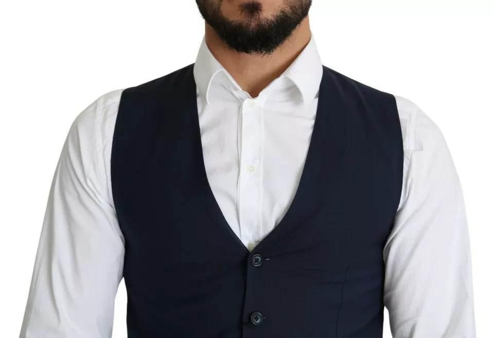 Dolce & Gabbana Navy Blue Men Formal Dress Waistcoat Vest - Hilstor
