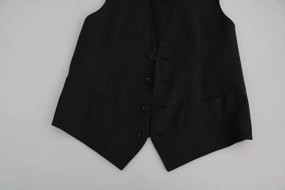 Dolce & Gabbana Black Men Formal STAFF Dress Waistcoat Vest - Hilstor
