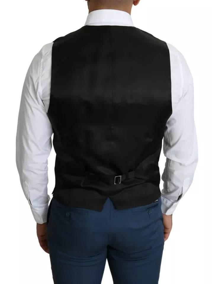 Dolce & Gabbana Black Men Formal STAFF Dress Waistcoat Vest - Hilstor
