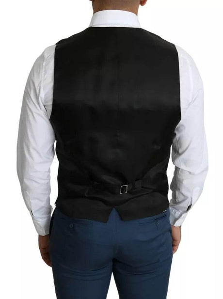 Dolce & Gabbana Black Men Formal STAFF Dress Waistcoat Vest - Hilstor