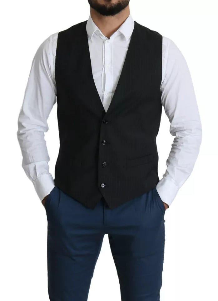 Dolce &amp; Gabbana Sorte Mænd Formel PERSONALE Kjole Vest