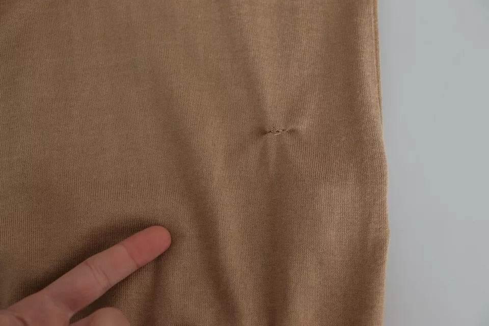 Dolce & Gabbana Beige Cashmere Silk Turtleneck Pullover Sweater - Hilstor