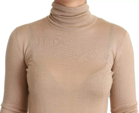 Dolce & Gabbana Beige Cashmere Silk Turtleneck Pullover Sweater - Hilstor