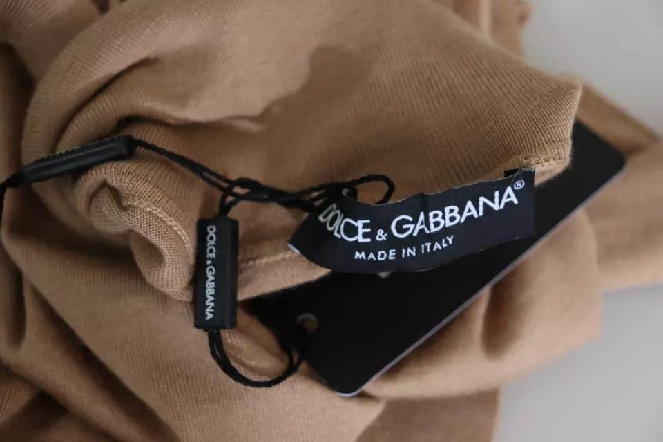 Dolce & Gabbana Beige Cashmere Silk Turtleneck Pullover Sweater - Hilstor