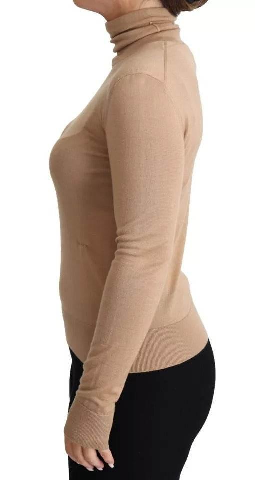 Dolce & Gabbana Beige Cashmere Silk Turtleneck Pullover Sweater - Hilstor
