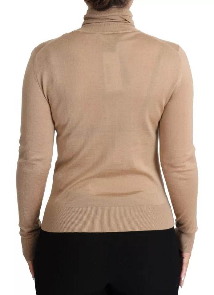 Dolce & Gabbana Beige Cashmere Silk Turtleneck Pullover Sweater - Hilstor