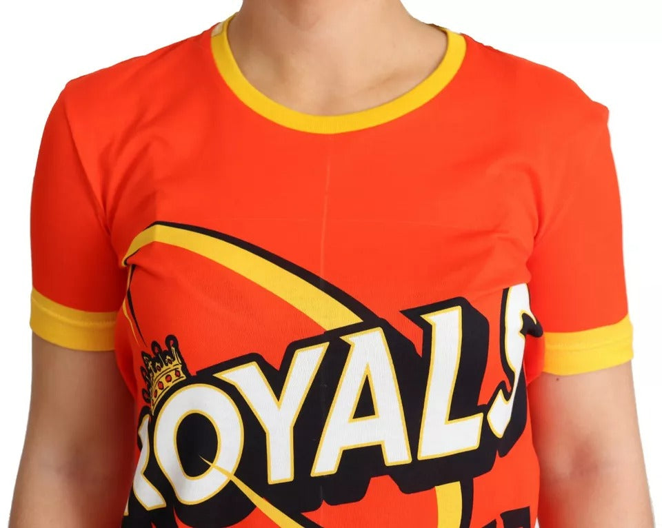 Dolce &amp; Gabbana Orange Royals T-shirt med rund hals