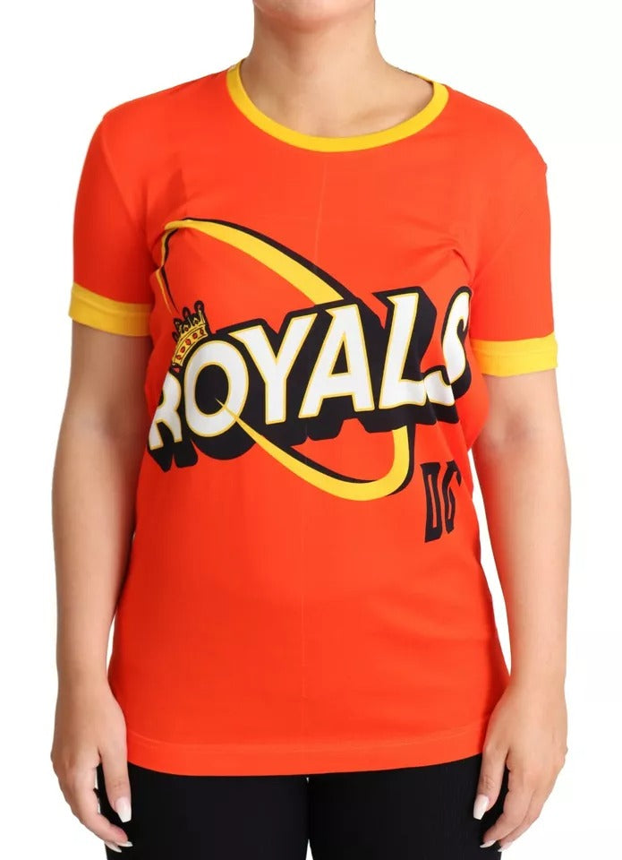 Dolce &amp; Gabbana Orange Royals T-shirt med rund hals