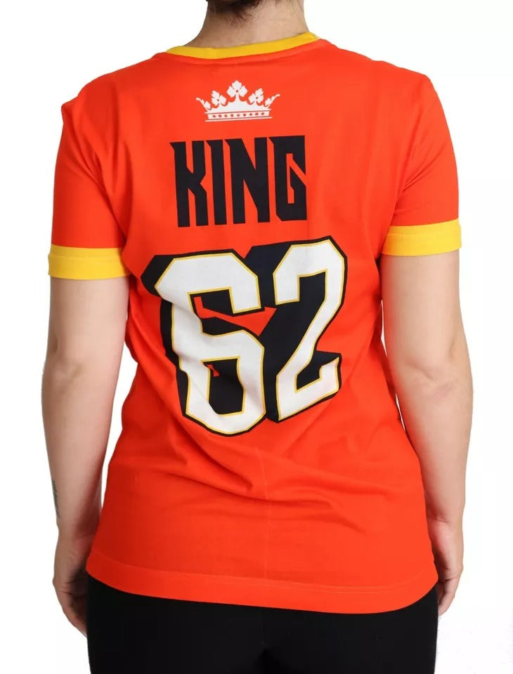 Dolce &amp; Gabbana Orange Royals T-shirt med rund hals