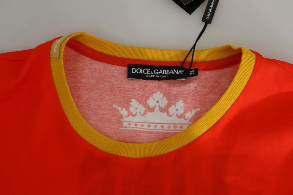 Dolce &amp; Gabbana Orange Royals T-shirt med rund hals