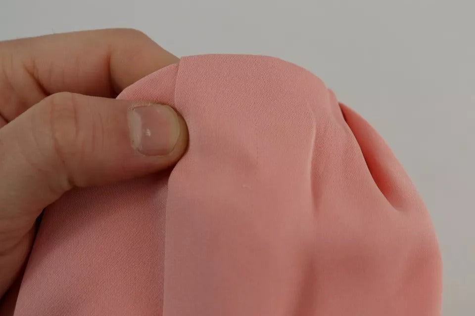 Dolce &amp; Gabbana Pink Silk Stretch Midi-kjole med stropløs skede