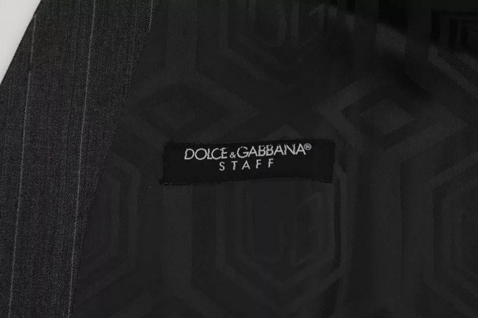 Dolce & Gabbana Gray Wool Stretch Gilet Waistcoat Vest - Hilstor