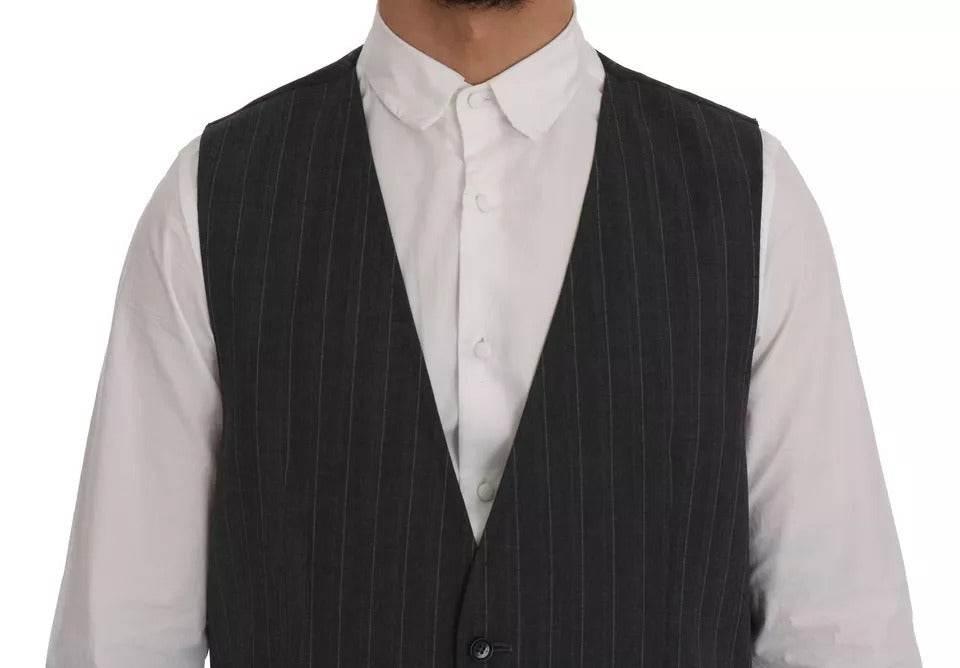 Dolce & Gabbana Gray Wool Stretch Gilet Waistcoat Vest - Hilstor