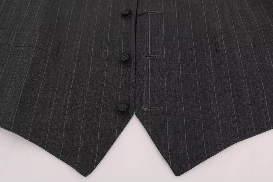 Dolce & Gabbana Gray Wool Stretch Gilet Waistcoat Vest - Hilstor