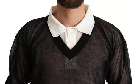 Dolce & Gabbana Black White Shirt One Piece Pullover Sweater - Hilstor