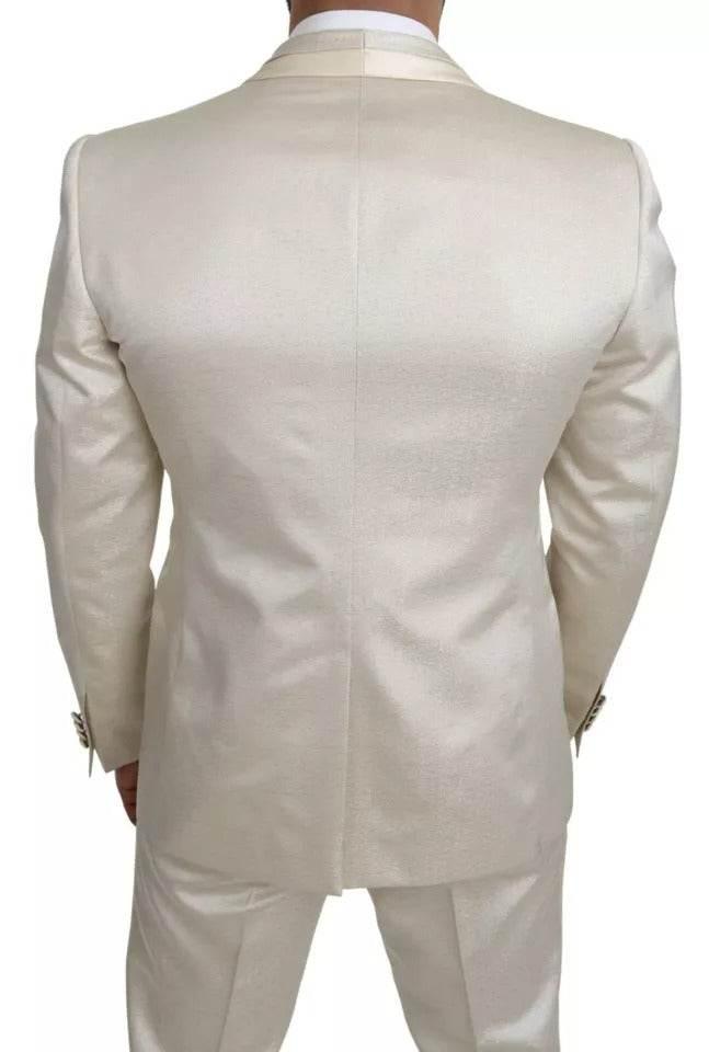 Dolce & Gabbana Beige Wool Crème 3 Piece SICILIA Shawl Suit - Hilstor