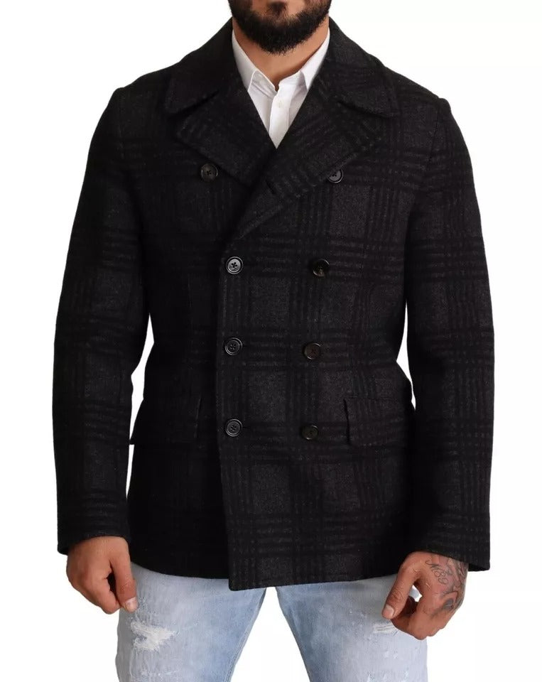 Dolce &amp; Gabbana sort trenchcoat ternet uldjakke