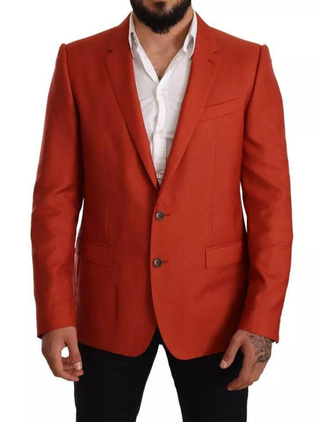 Dolce & Gabbana Orange MARTINI Cashmere Silk Coat Blazer - Hilstor