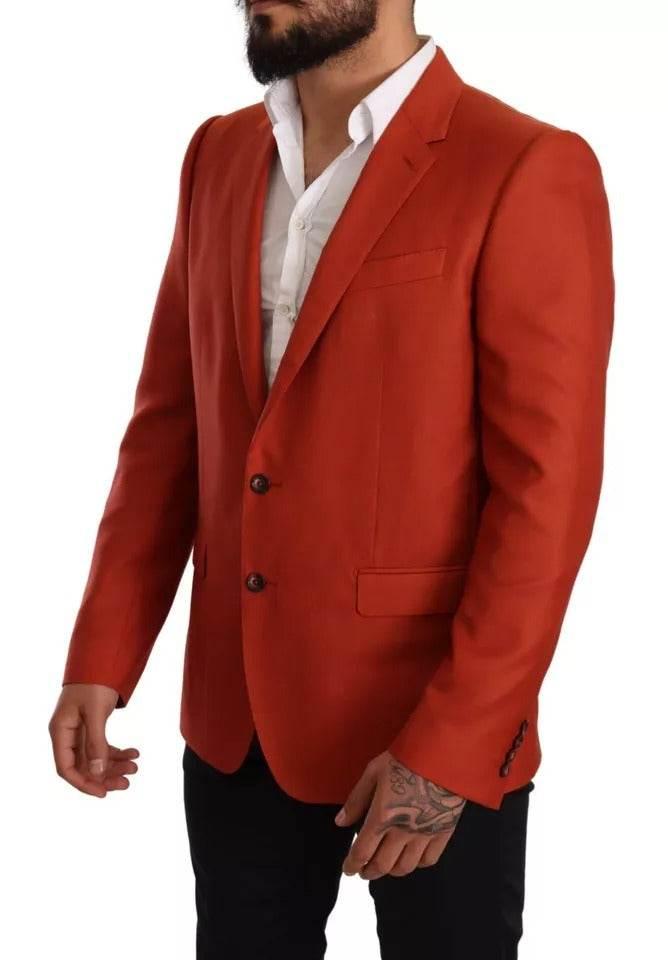 Dolce & Gabbana Orange MARTINI Cashmere Silk Coat Blazer - Hilstor