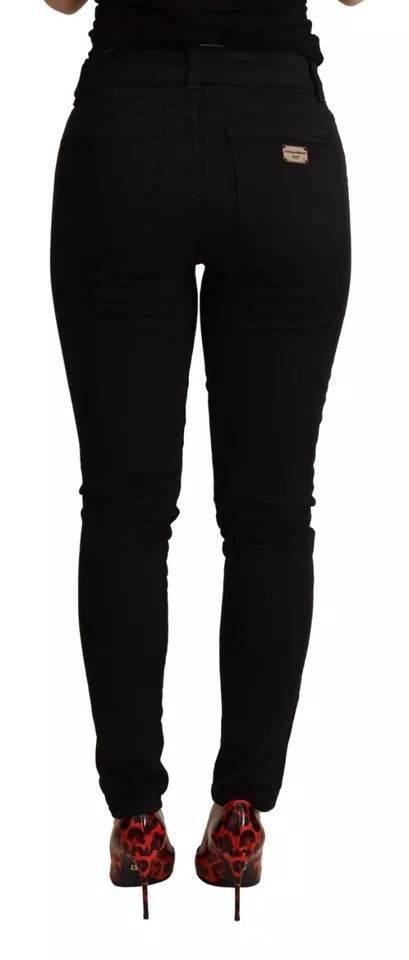 Dolce & Gabbana Black Cotton Stretch Skinny Denim Jeans - Hilstor