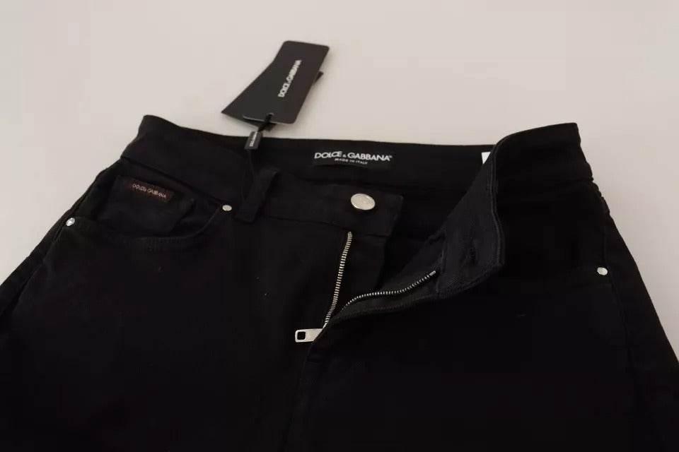 Dolce & Gabbana Black Cotton Stretch Skinny Denim Jeans - Hilstor
