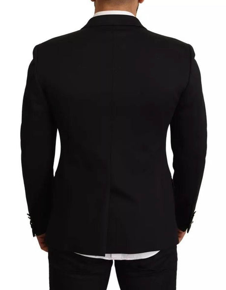 Dolce & Gabbana Black Cotton Slim Fit Coat Blazer Jacket - Hilstor