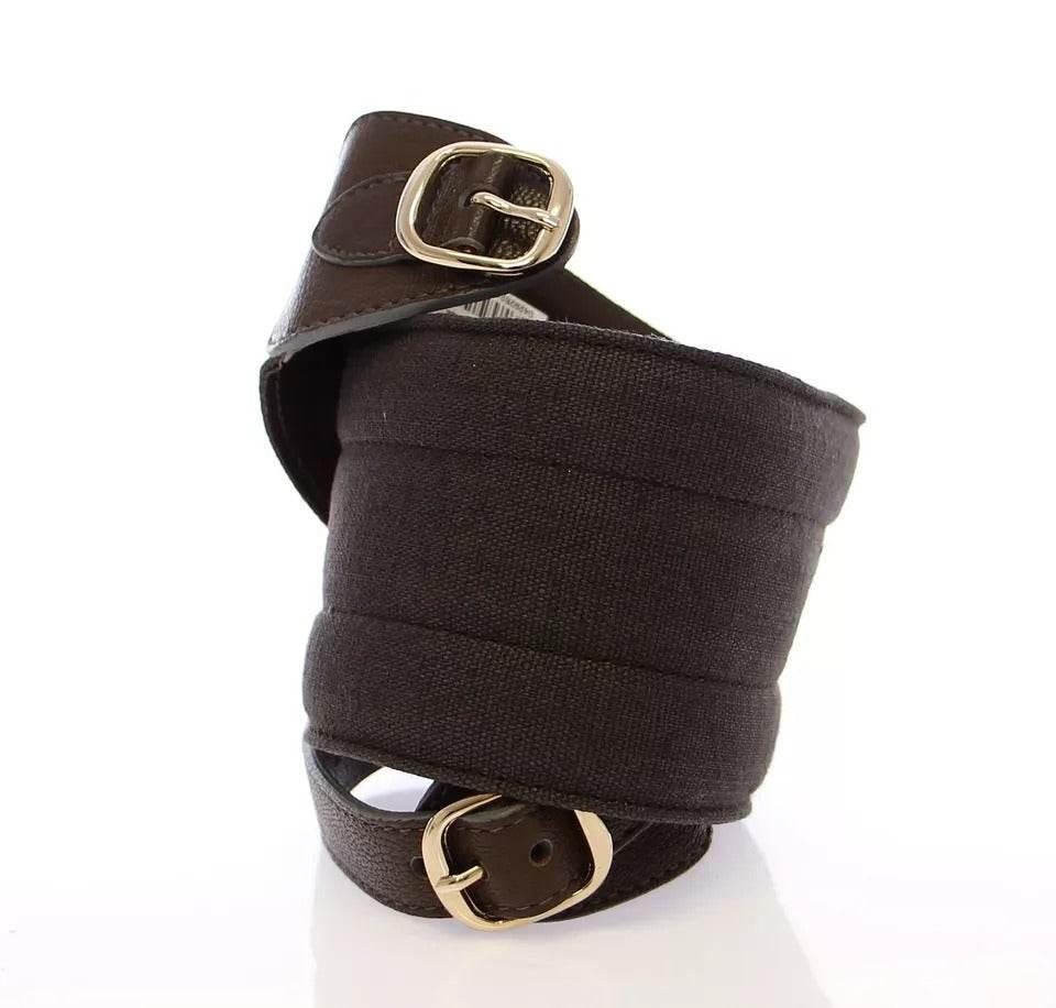 Dolce & Gabbana Brown D&G Leather Linnen Logo Belt - Hilstor