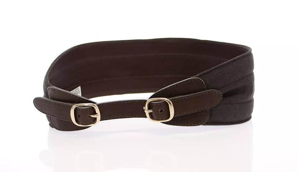 Dolce & Gabbana Brown D&G Leather Linnen Logo Belt - Hilstor