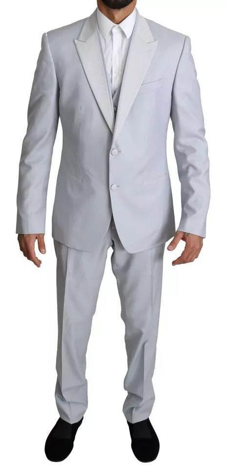 Dolce & Gabbana Light Blue SICILIA Wool 3 Piece Suit - Hilstor