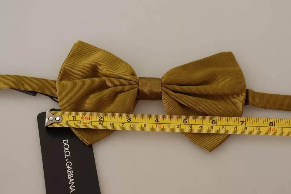 Dolce & Gabbana Yellow Mustard Silk Butterfly Bow Tie Men - Hilstor