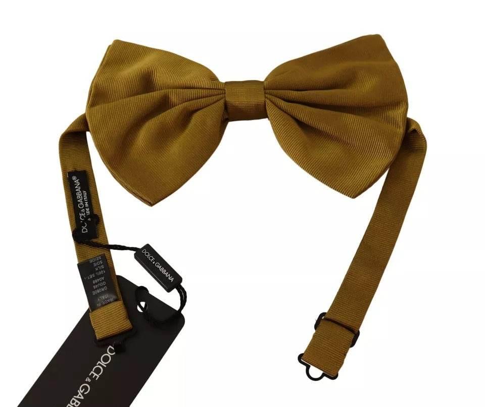 Dolce & Gabbana Yellow Mustard Silk Butterfly Bow Tie Men - Hilstor