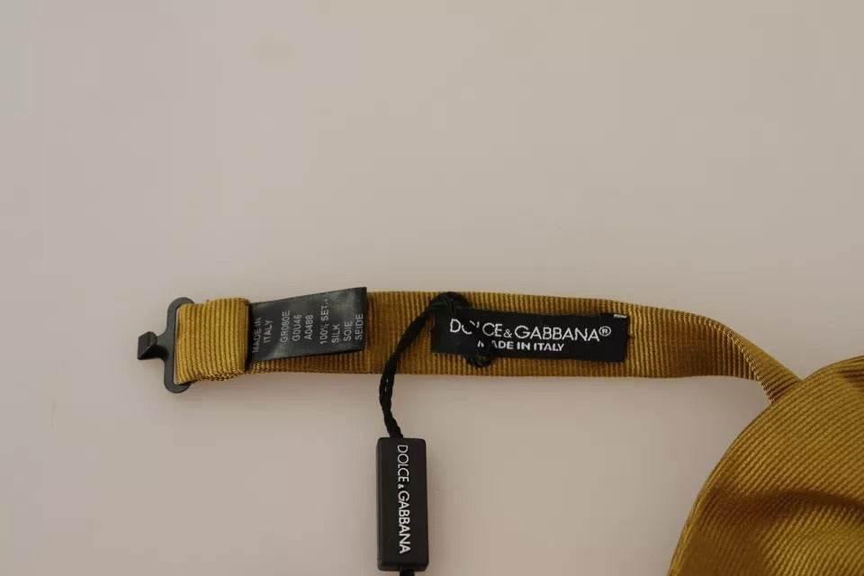 Dolce & Gabbana Yellow Mustard Silk Butterfly Bow Tie Men - Hilstor
