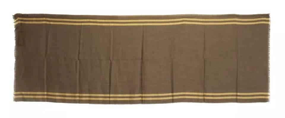 Dolce & Gabbana Green Striped Cashmere Wrap Fringes Scarf - Hilstor