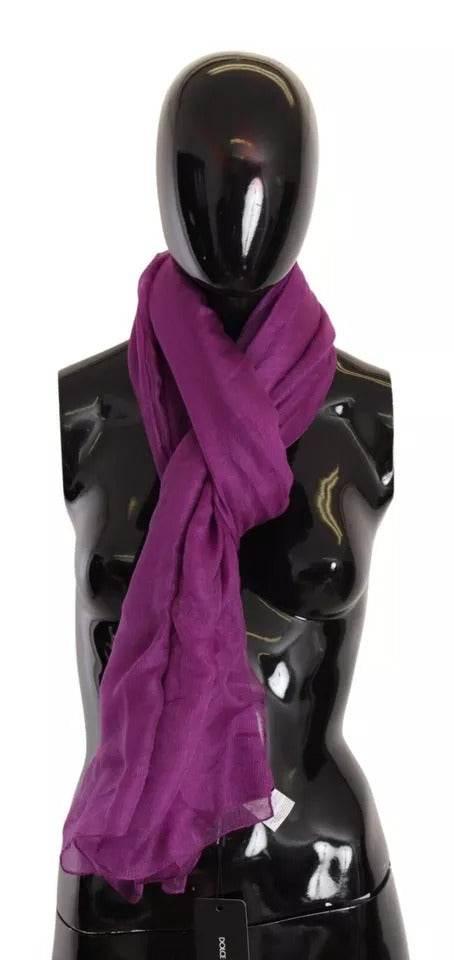 Dolce & Gabbana Purple Solid Cashmere Silk Shawl Wrap Scarf - Hilstor