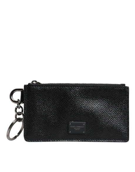 Dolce &amp; Gabbana sort kalveskind læder DG Logo kortholder tegnebog
