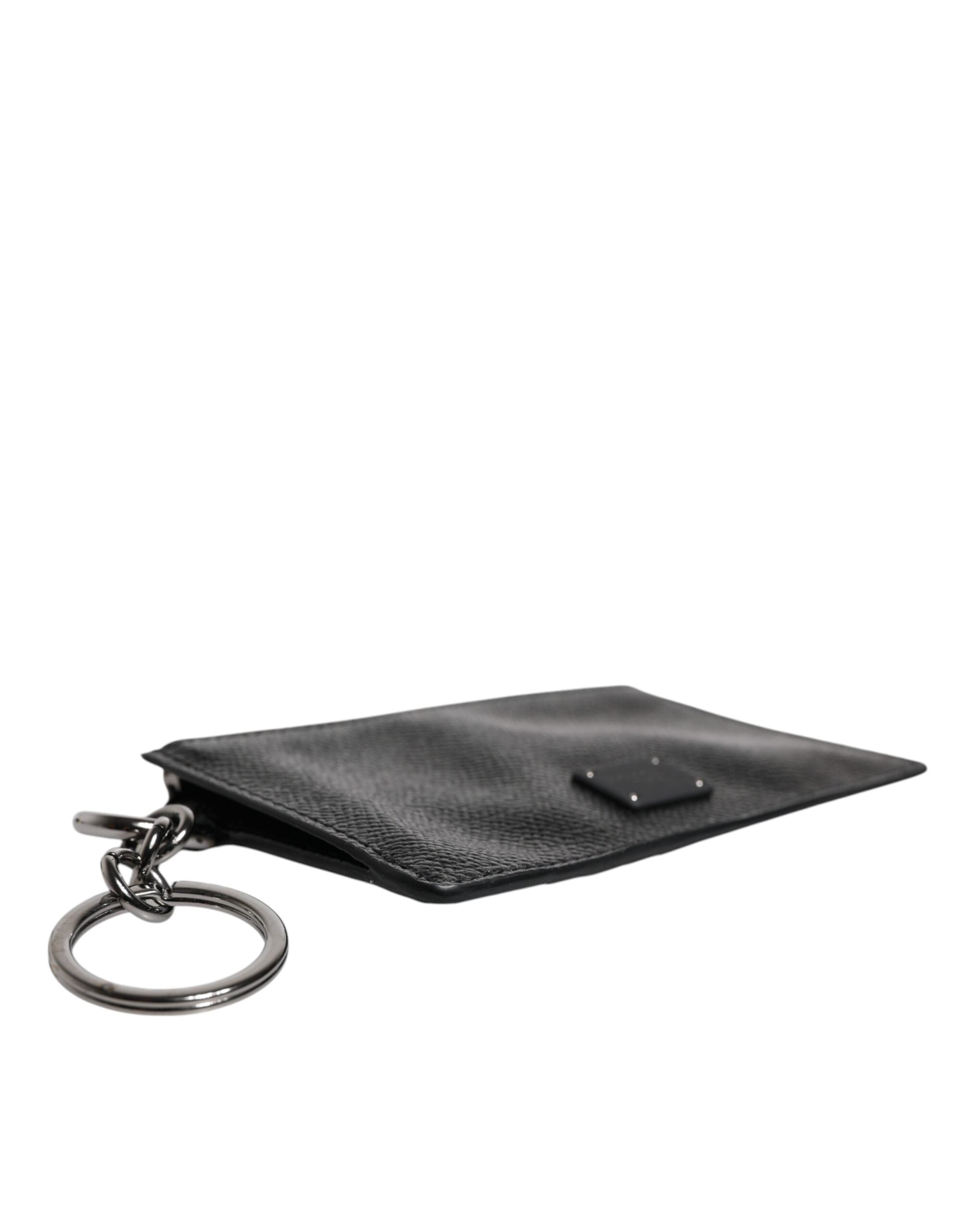 Dolce & Gabbana sort kalveskind læder DG Logo kortholder tegnebog