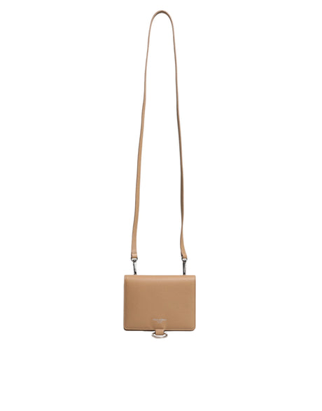Dolce &amp; Gabbana Beige Calf Leather Bifold Crossbody Sling Pung