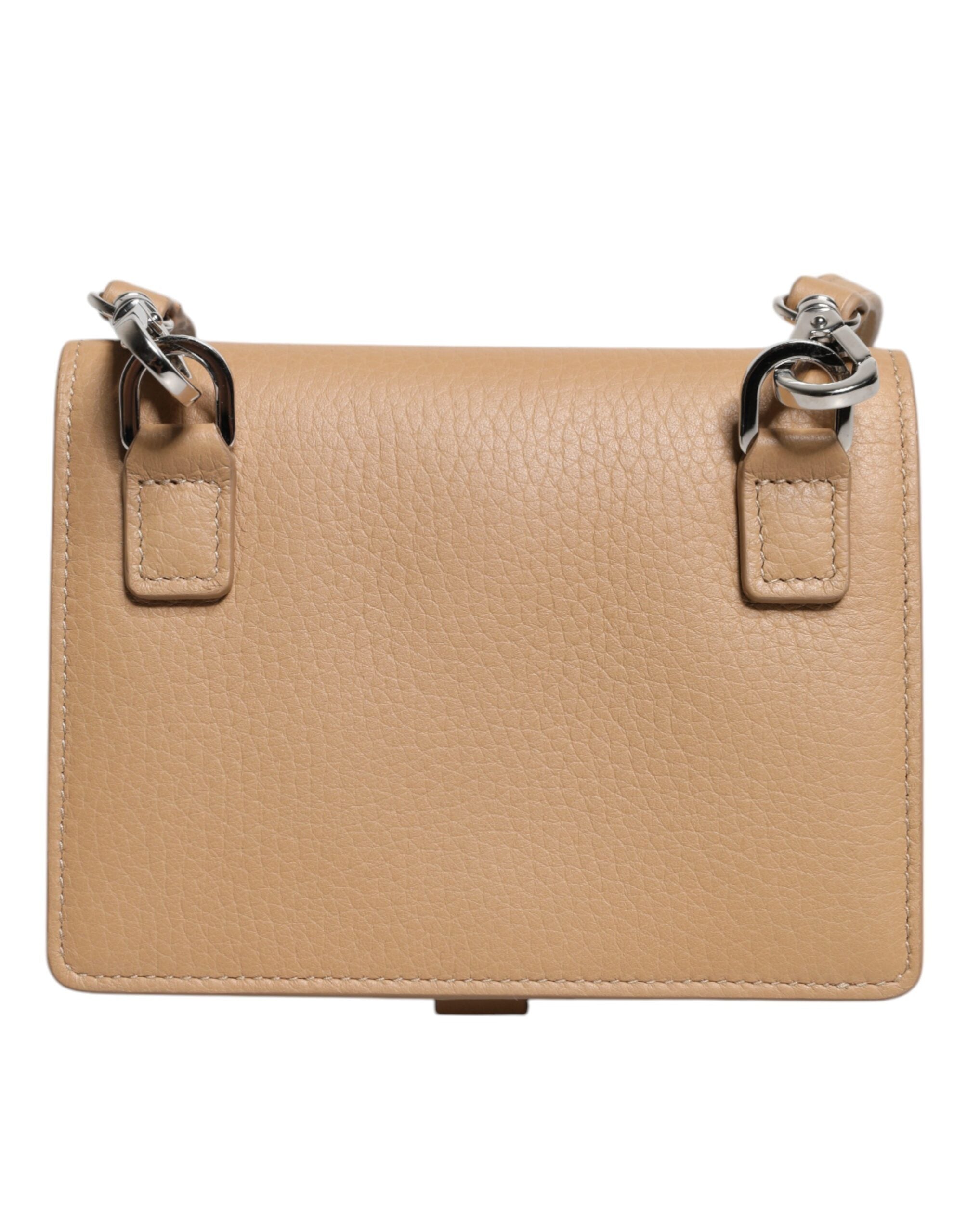 Dolce & Gabbana Beige Calf Leather Bifold Crossbody Sling Pung