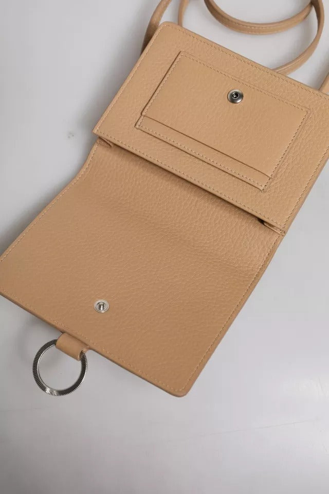 Dolce & Gabbana Beige Calf Leather Bifold Crossbody Sling Pung